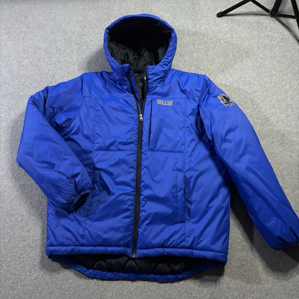 G-III NBA Dallas Mavericks Puffer Jacket Large Blue Men’s Hooded Full Zip Coat